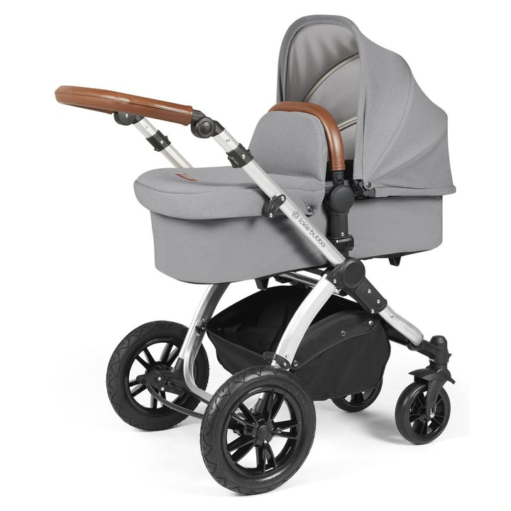 Ickle Bubba Stomp Luxe i-Size Cirrus Travel System & Home 14 Piece Bundle, Pearl Grey/Silver