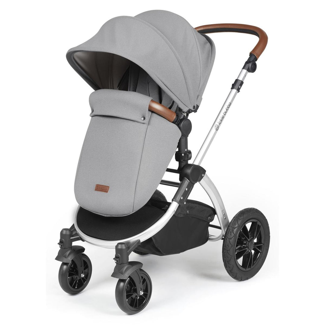 Ickle Bubba Stomp Luxe i-Size Cirrus Travel System & Home 14 Piece Bundle, Pearl Grey/Silver