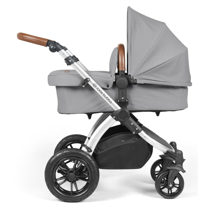 Ickle Bubba Stomp Luxe i-Size Cirrus Travel System & Home 14 Piece Bundle, Pearl Grey/Silver