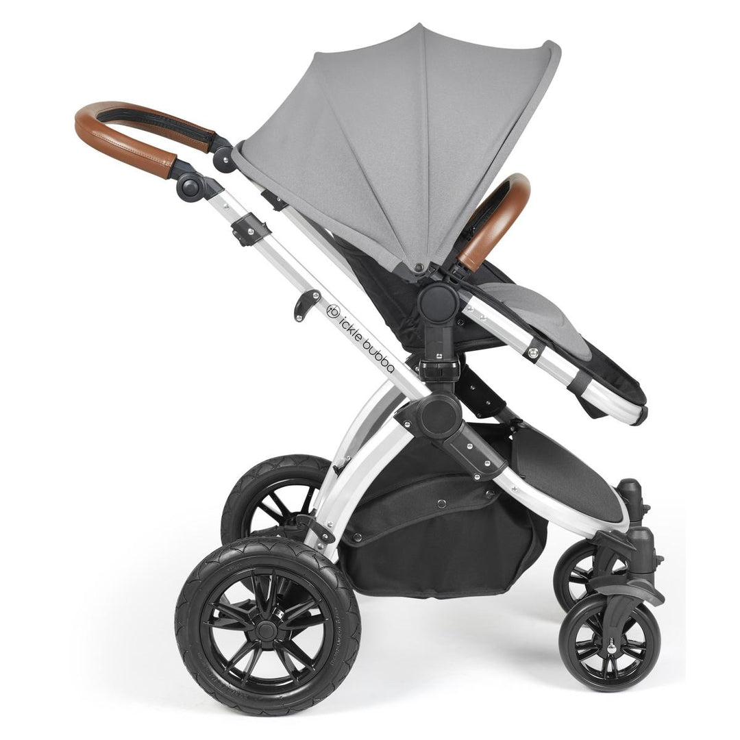 Ickle Bubba Stomp Luxe i-Size Cirrus Travel System & Home 14 Piece Bundle, Pearl Grey/Silver