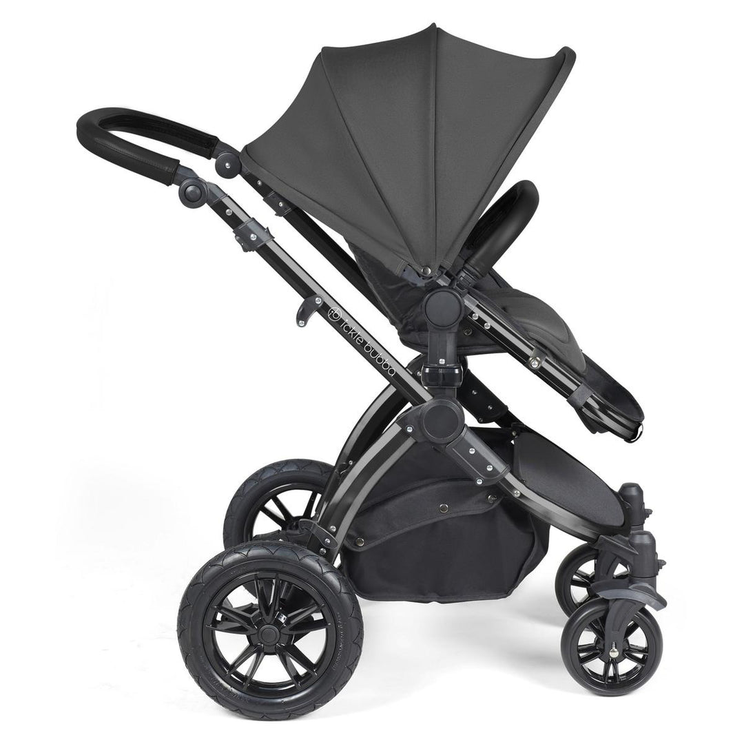 Ickle Bubba Stomp Luxe All in One Cirrus i-Size Travel System Bundle, Charcoal Grey / Black