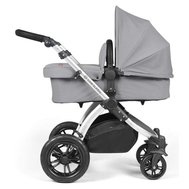 Ickle Bubba Stomp Luxe All in One Stratus i-Size Travel System Bundle, Pearl Grey / Silver