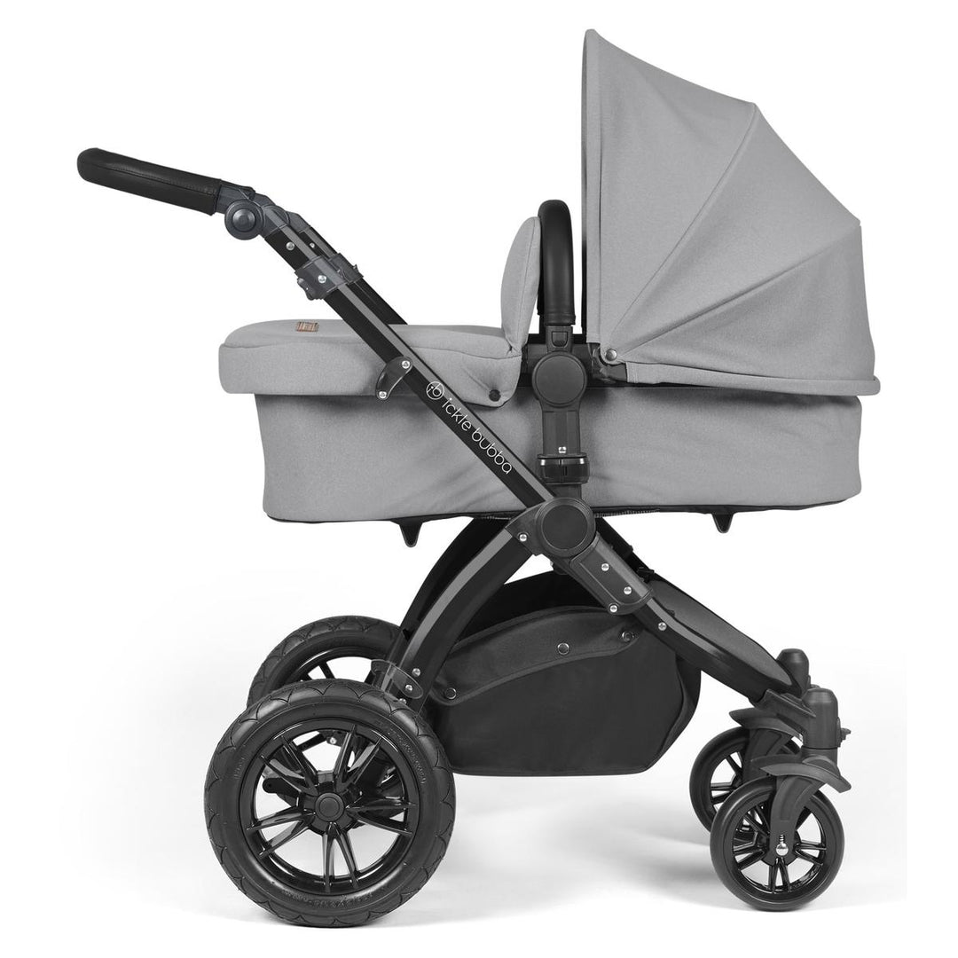 Ickle Bubba Stomp Luxe 2 in 1 Pram Bundle, Pearl Grey / Black