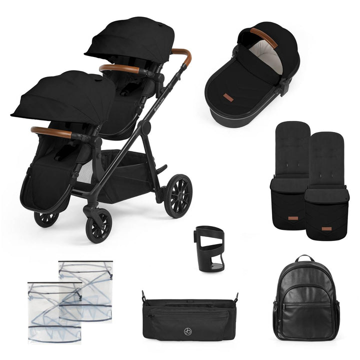 Ickle Bubba Virgo Growing Family 11 Piece Pram, Black