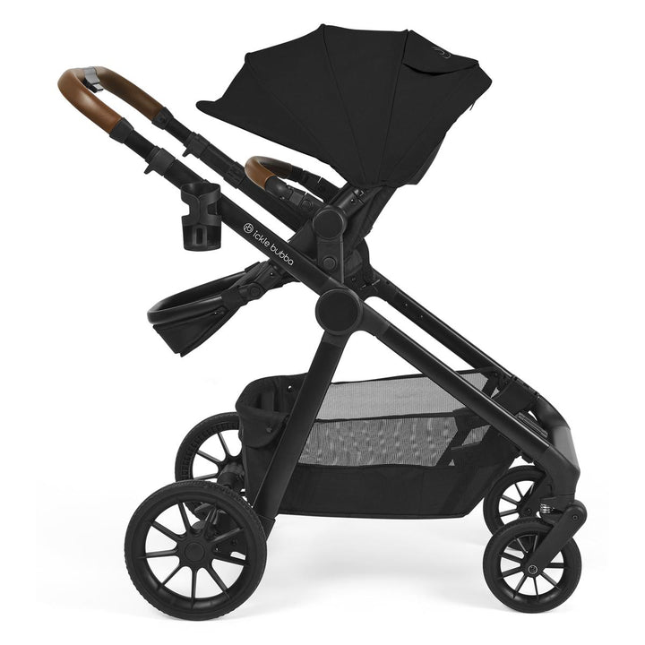 Ickle Bubba Virgo Growing Family 14 Piece Travel System with i-Size Cirrus Car Seat + Isofix Base, Black