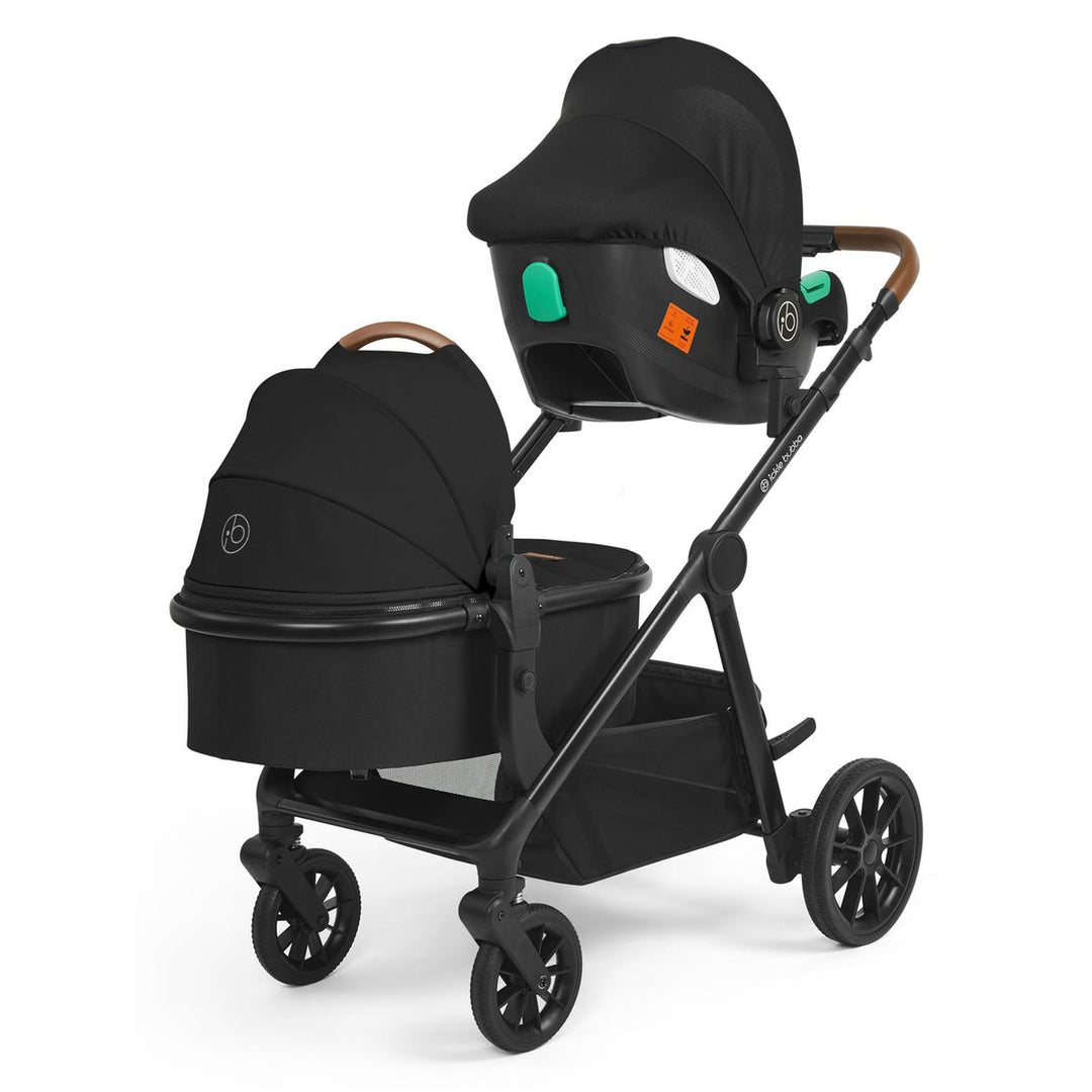 Ickle Bubba Virgo Growing Family 14 Piece Travel System with i-Size Cirrus Car Seat + Isofix Base, Black