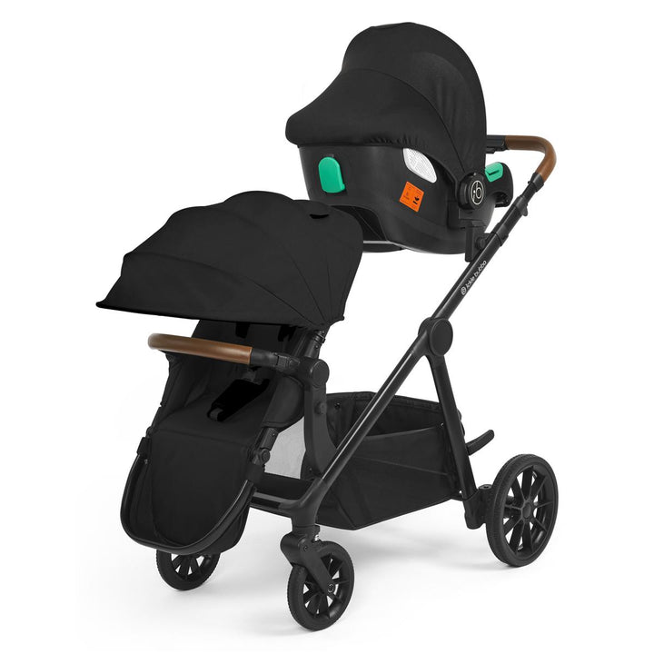 Ickle Bubba Virgo Growing Family 14 Piece Travel System with i-Size Cirrus Car Seat + Isofix Base, Black
