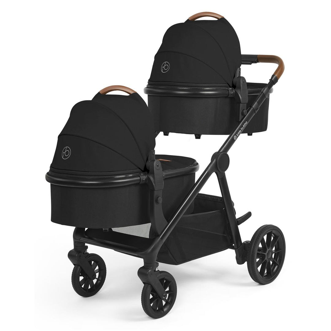 Ickle Bubba Virgo Twin 18 Piece Travel System with i-Size Cirrus Car Seats & Isofix Bases, Black