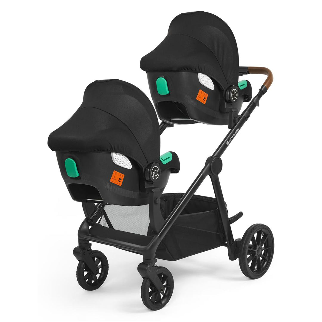 Ickle Bubba Virgo Twin 18 Piece Travel System with i-Size Cirrus Car Seats & Isofix Bases, Black
