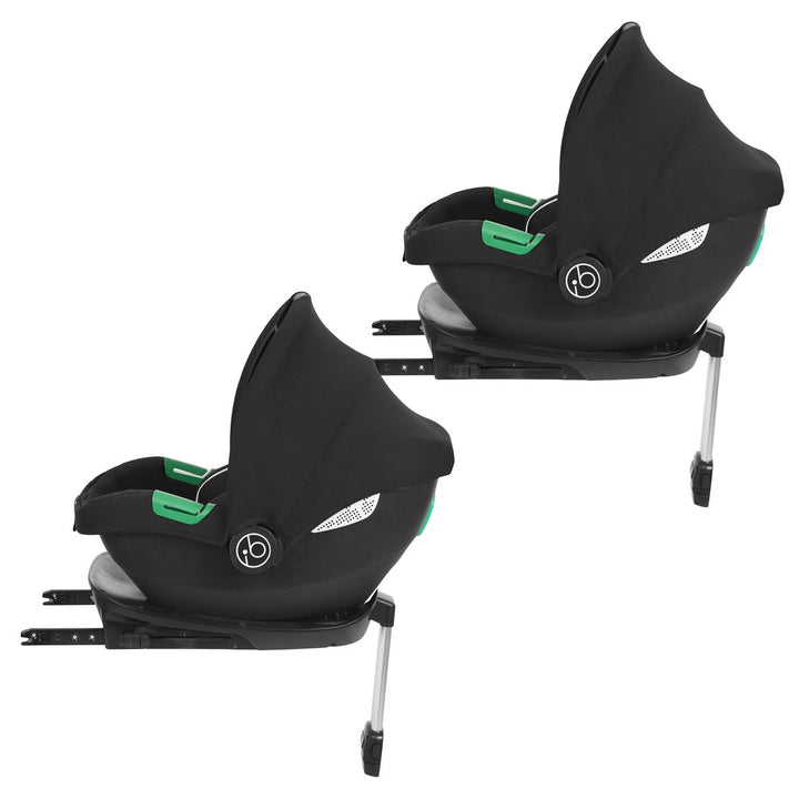 Ickle Bubba Virgo Twin 18 Piece Travel System with i-Size Cirrus Car Seats & Isofix Bases, Black