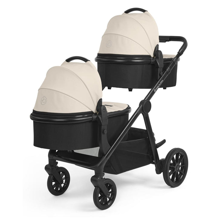 Ickle Bubba Virgo Twin 18 Piece Travel System with i-Size Cirrus Car Seats & Isofix Bases, Stone