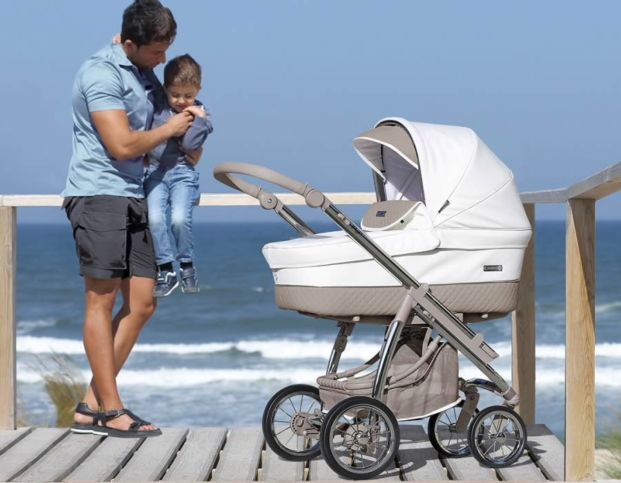 Bebecar Ip-Op Classic XL Duo 2 in 1 Pram + Raincover, FREE Changing Bag, Iced Mocha