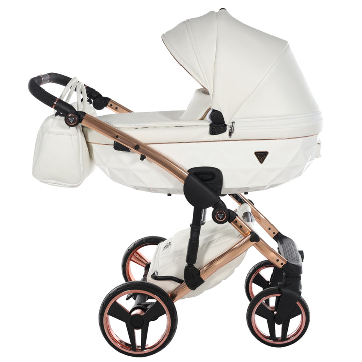 Junama Fluo Individual 2 in 1 Pram & Pushchair, White Rose Gold