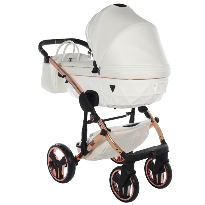 Junama Fluo Individual 2 in 1 Pram & Pushchair, White Rose Gold