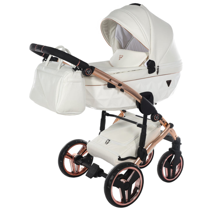 Junama Fluo Individual 4 in 1 Isofix Travel System, White Rose Gold