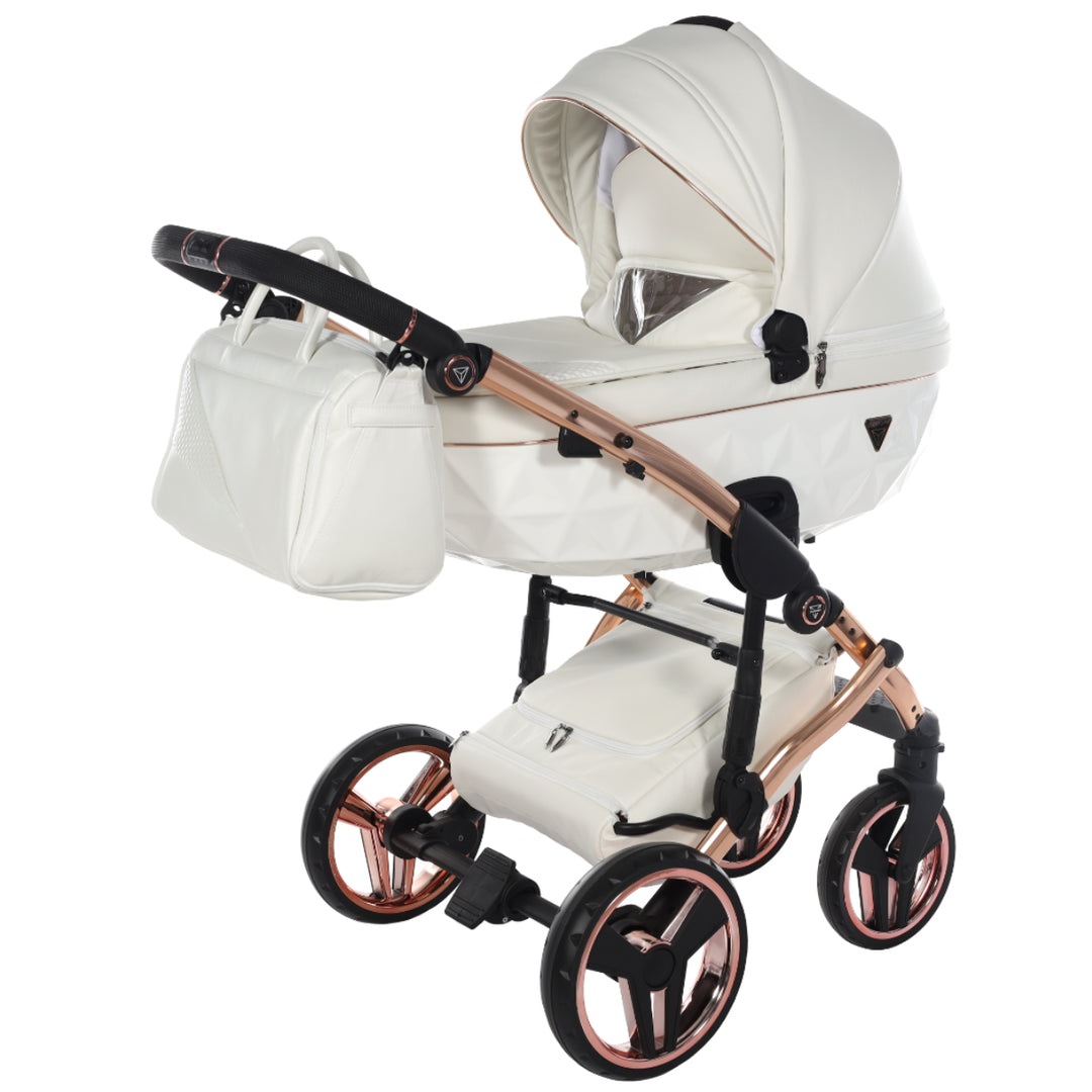 Junama Fluo Individual 4 in 1 Isofix Travel System, White Rose Gold