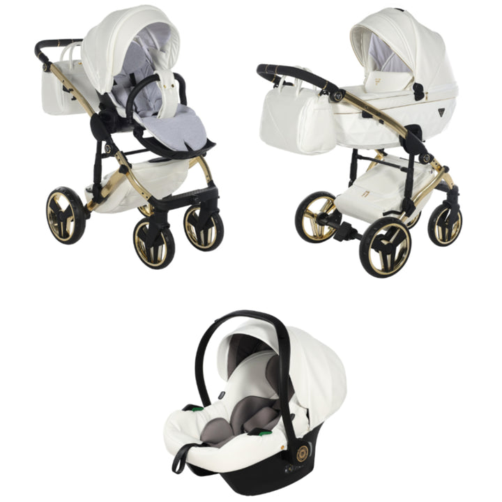Junama Fluo Individual 3 in 1 Travel System, White Gold