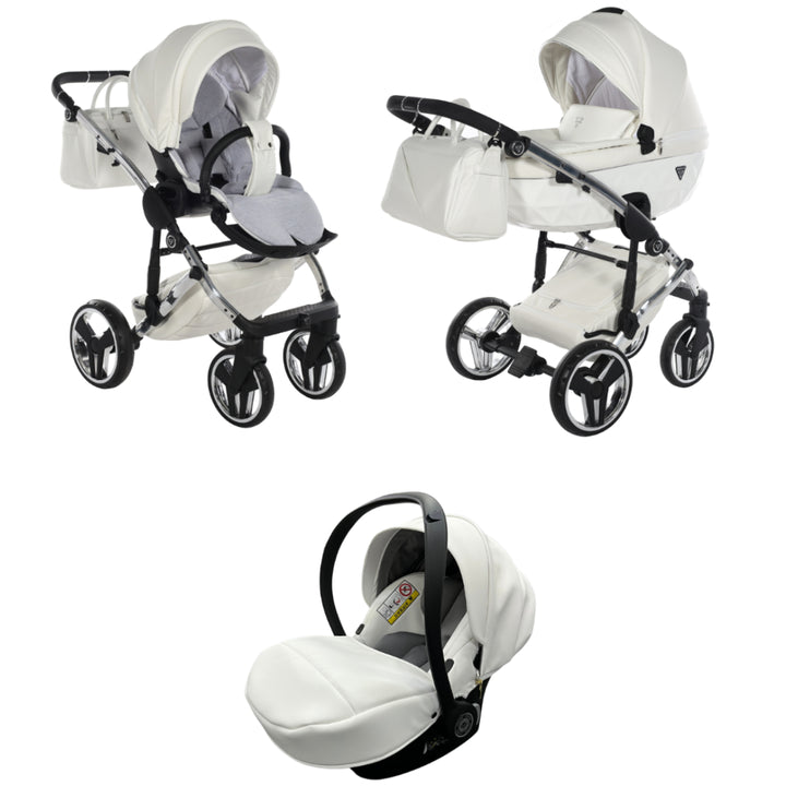 Junama Fluo Individual 3 in 1 Travel System, White Silver