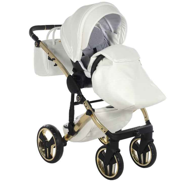 Junama Fluo Individual 4 in 1 Isofix Travel System, White Gold
