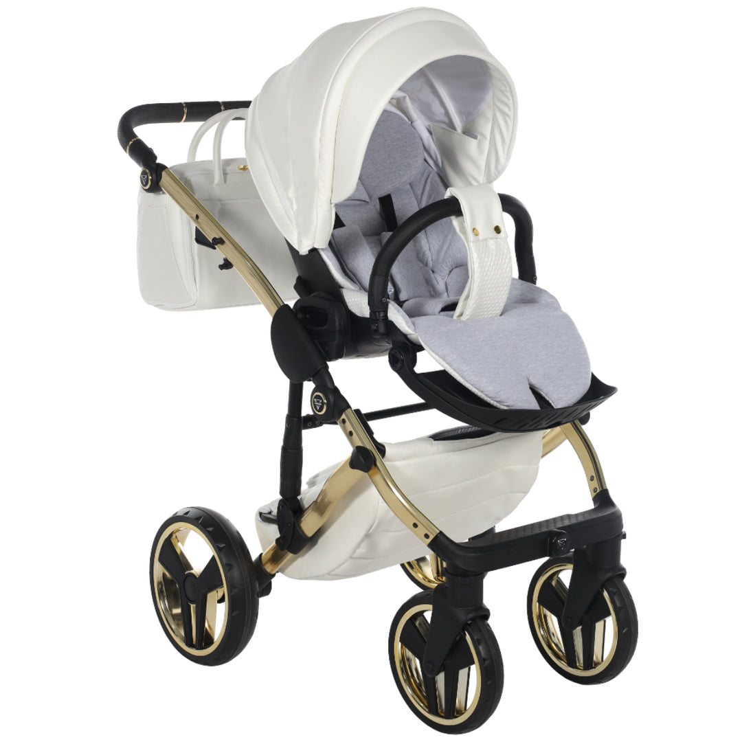Junama Fluo Individual 2 in 1 Pram & Pushchair, White Gold