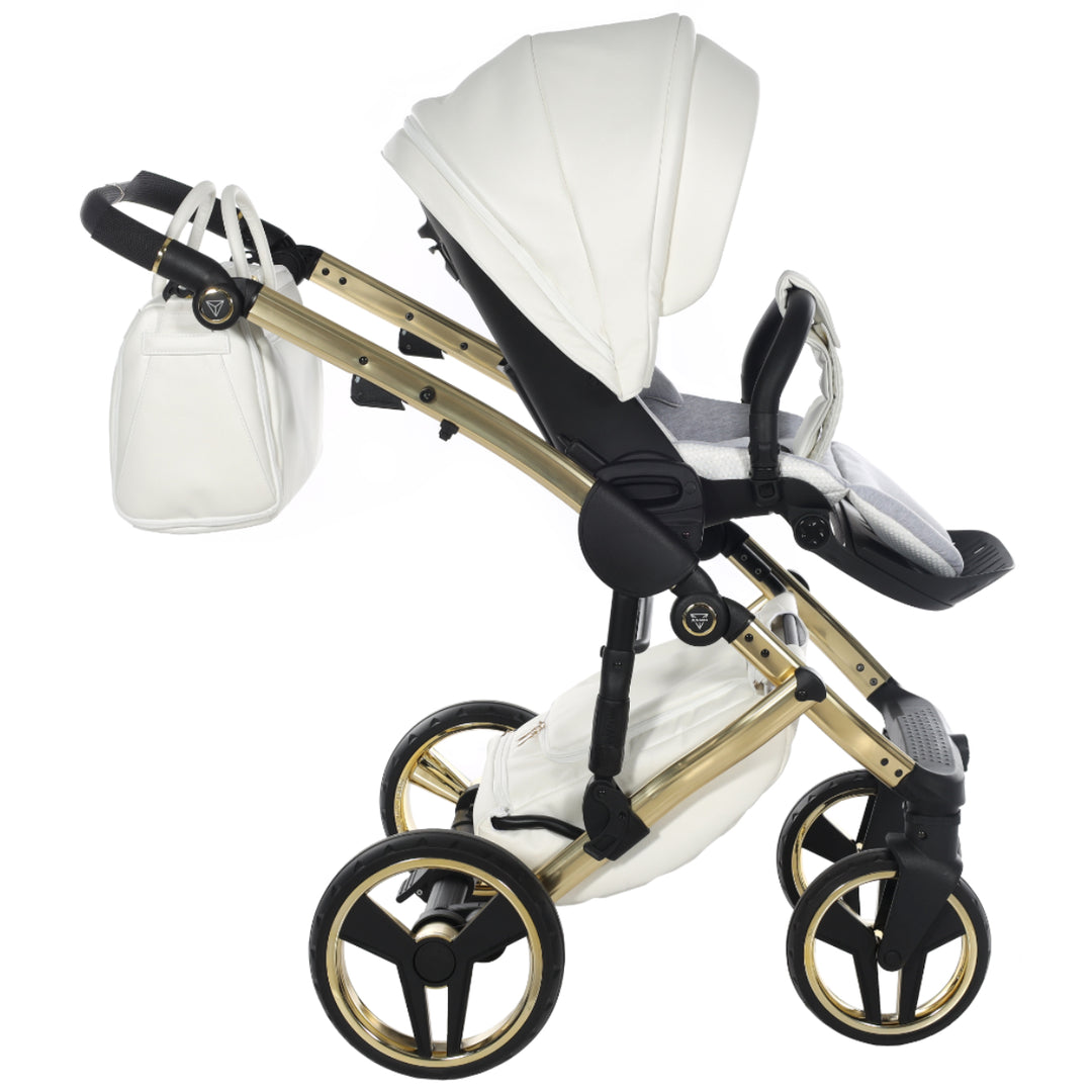Junama Fluo Individual 2 in 1 Pram & Pushchair, White Gold