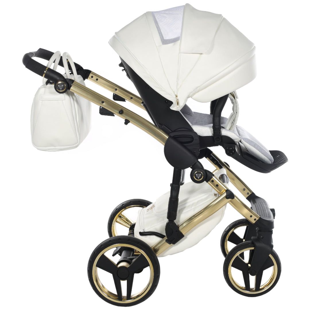 Junama Fluo Individual 2 in 1 Pram & Pushchair, White Gold