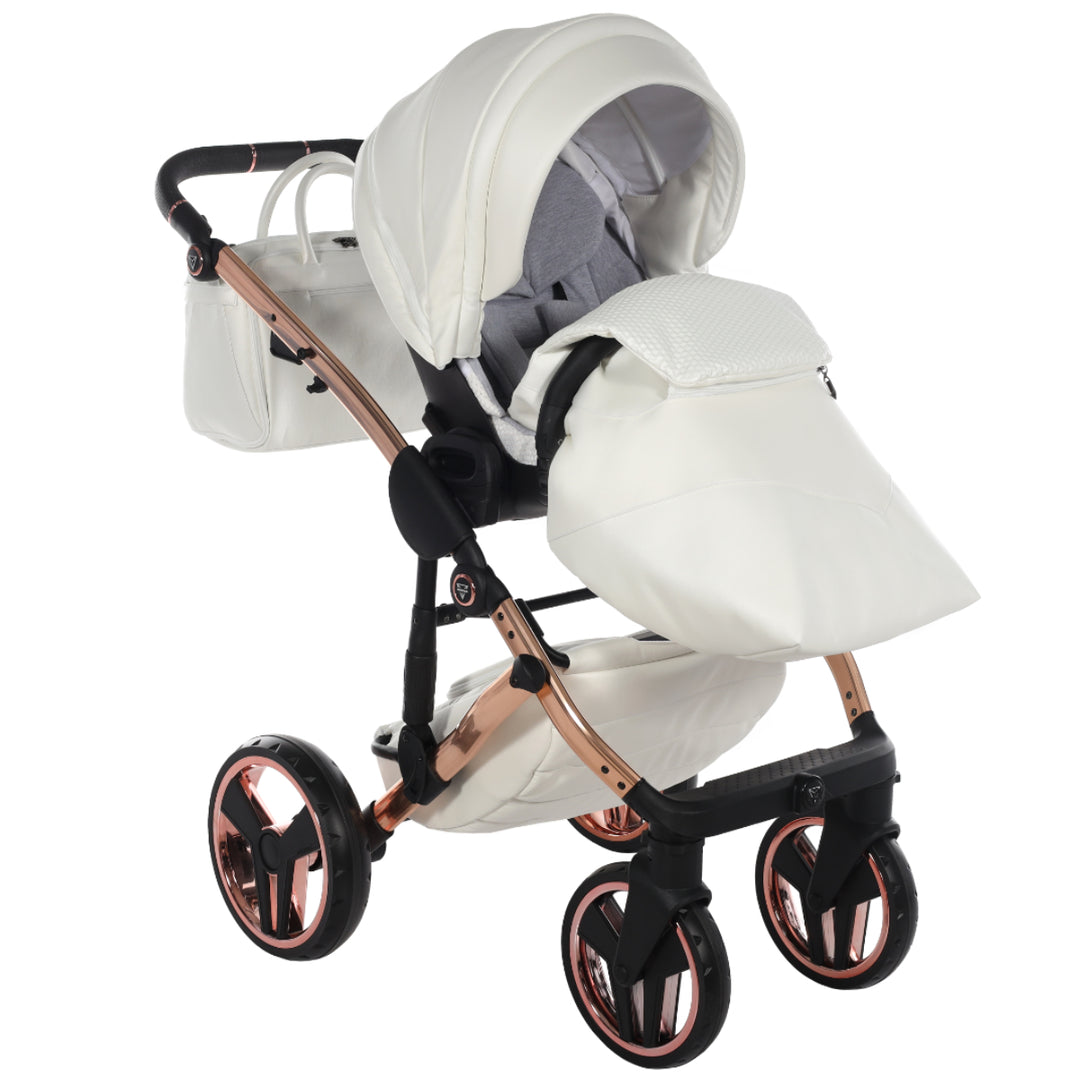 Junama Fluo Individual 4 in 1 Isofix Travel System, White Rose Gold