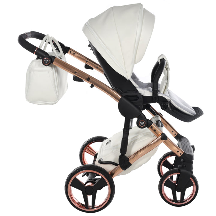 Junama Fluo Individual 4 in 1 Isofix Travel System, White Rose Gold