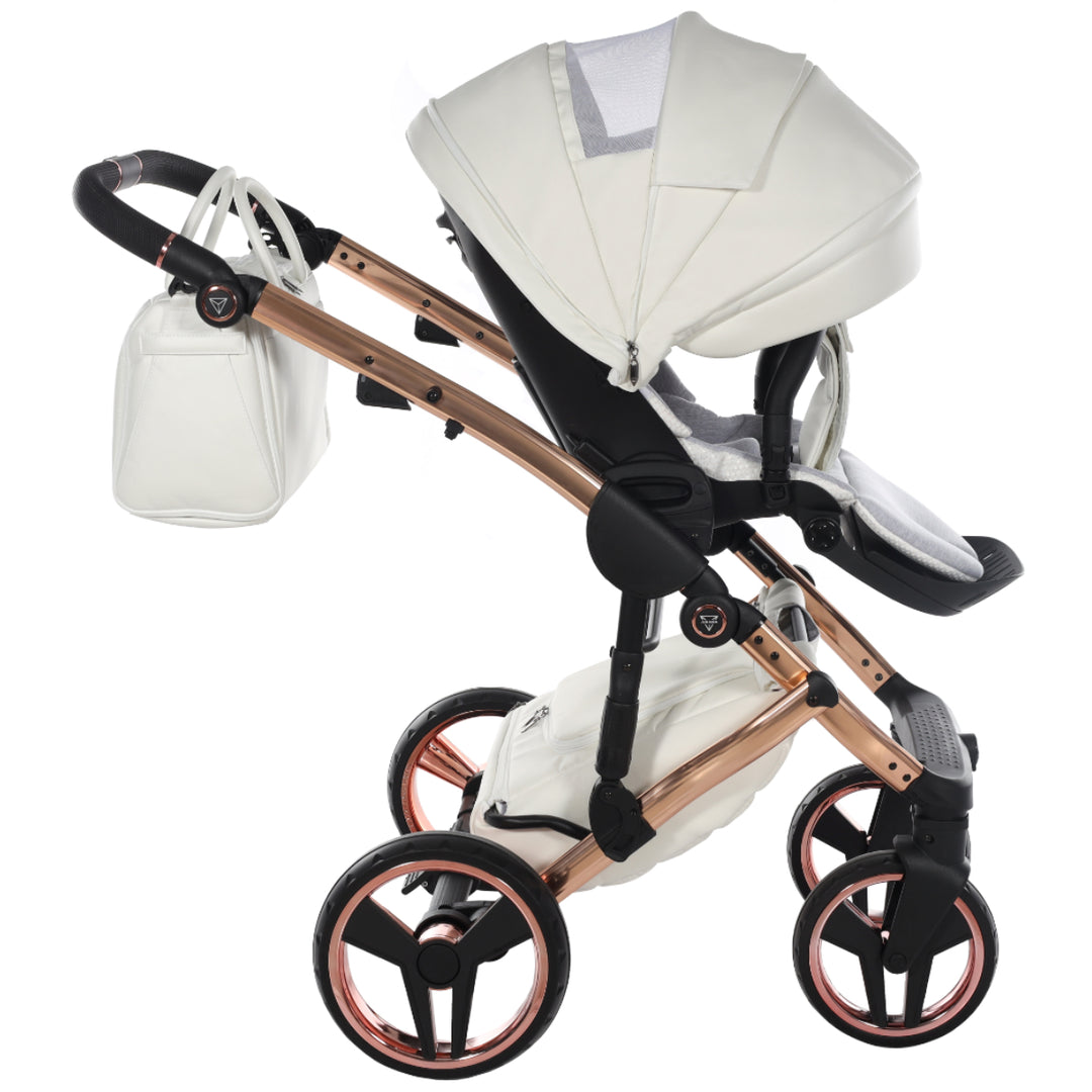 Junama Fluo Individual 2 in 1 Pram & Pushchair, White Rose Gold