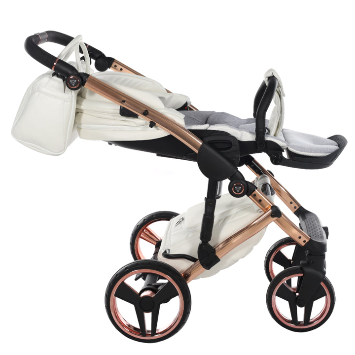 Junama Fluo Individual 4 in 1 Isofix Travel System, White Rose Gold