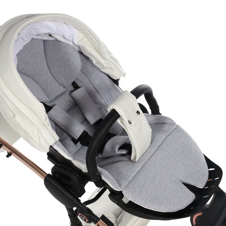 Junama Fluo Individual 4 in 1 Isofix Travel System, White Rose Gold