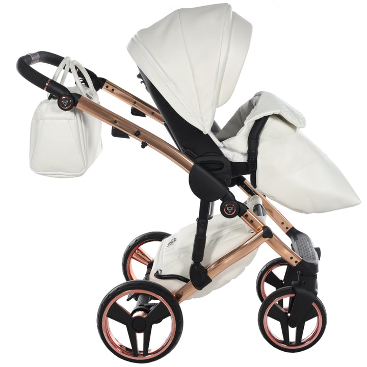 Junama Fluo Individual 4 in 1 Isofix Travel System, White Rose Gold