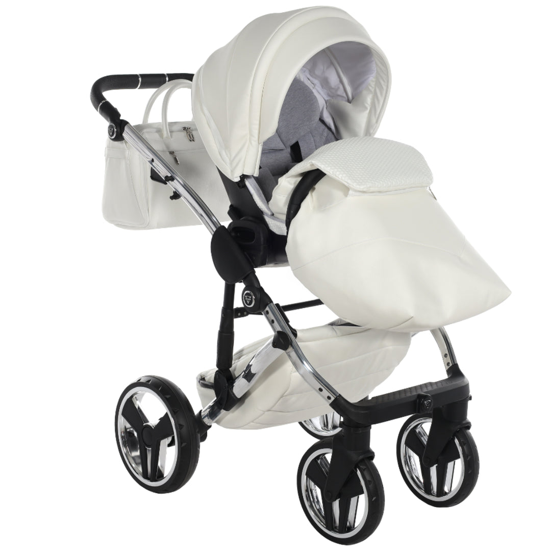 Junama Fluo Individual 2 in 1 Pram & Pushchair, White Silver