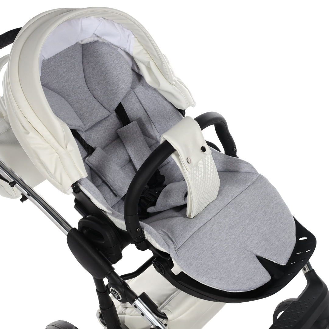 Junama Fluo Individual 2 in 1 Pram & Pushchair, White Silver