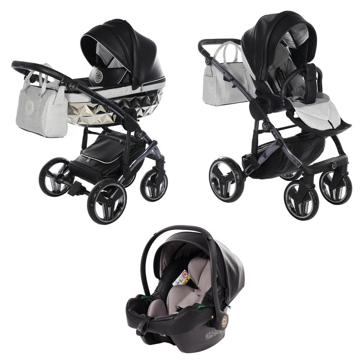 Junama Handcraft Glitter 3 in 1 Travel System, Black