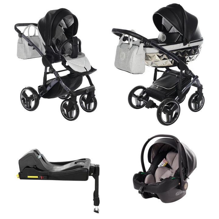 Junama Handcraft Glitter 4 in 1 Isofix Travel System, Black