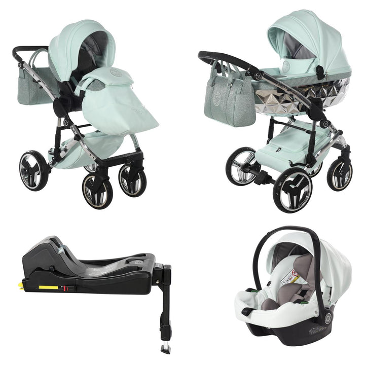 Junama Handcraft Glitter 4 in 1 Isofix Travel System, Mint
