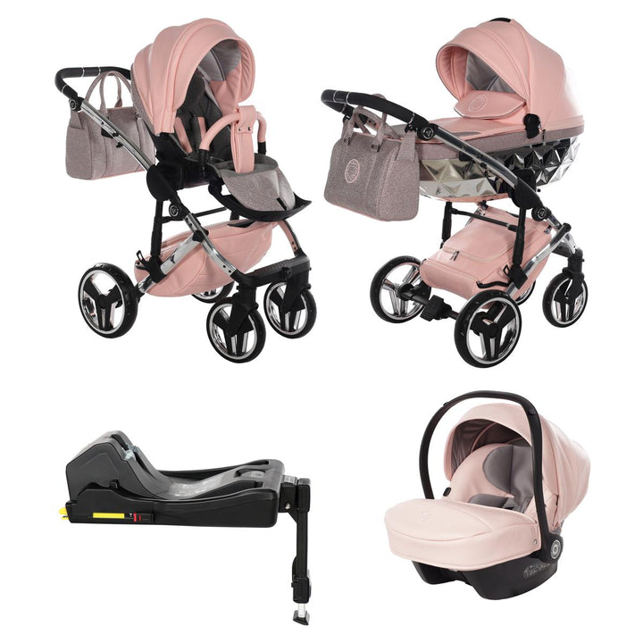 Junama Handcraft Glitter 4 in 1 Isofix Travel System, Pink
