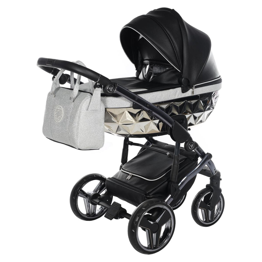 Junama Handcraft Glitter 2 in 1 Pram & Pushchair, Black