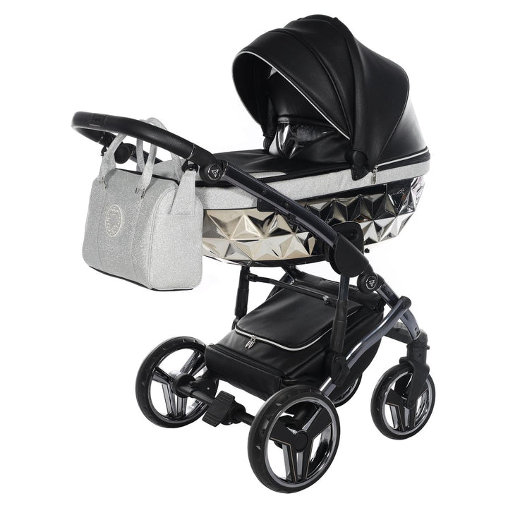 Junama Handcraft Glitter 2 in 1 Pram & Pushchair, Black