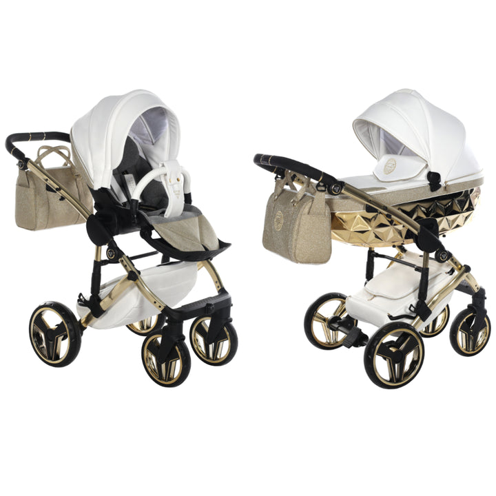 Junama Handcraft Glitter 2 in 1 Pram & Pushchair, Gold