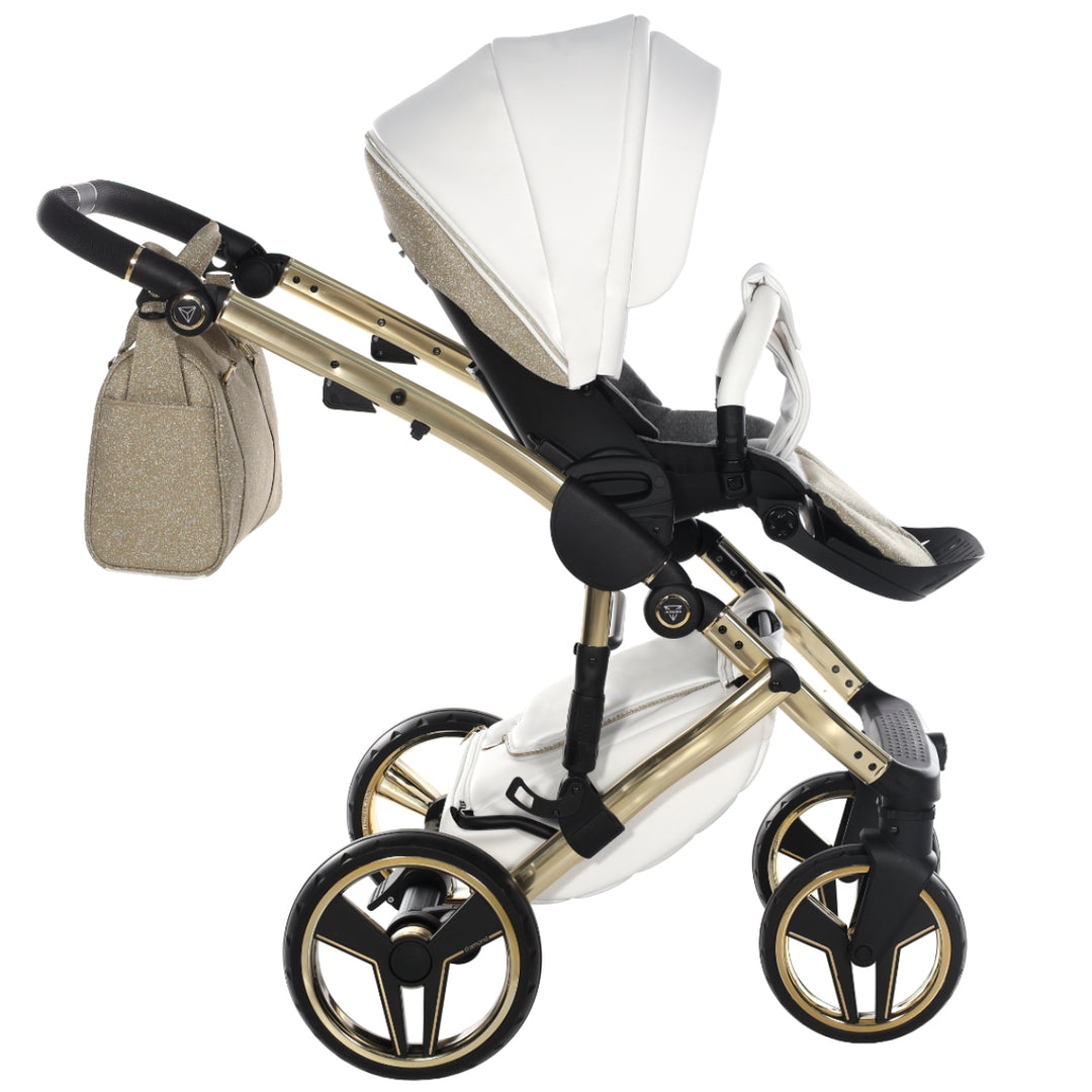 Junama Handcraft Glitter 2 in 1 Pram & Pushchair, Gold
