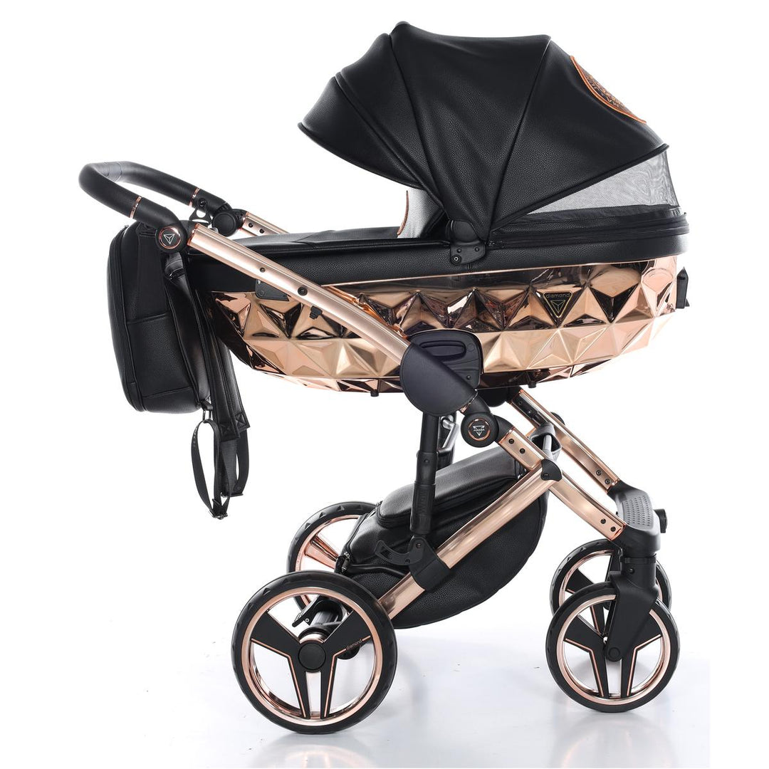 Junama Handcraft 3 in 1 Travel System, Black Rose Gold