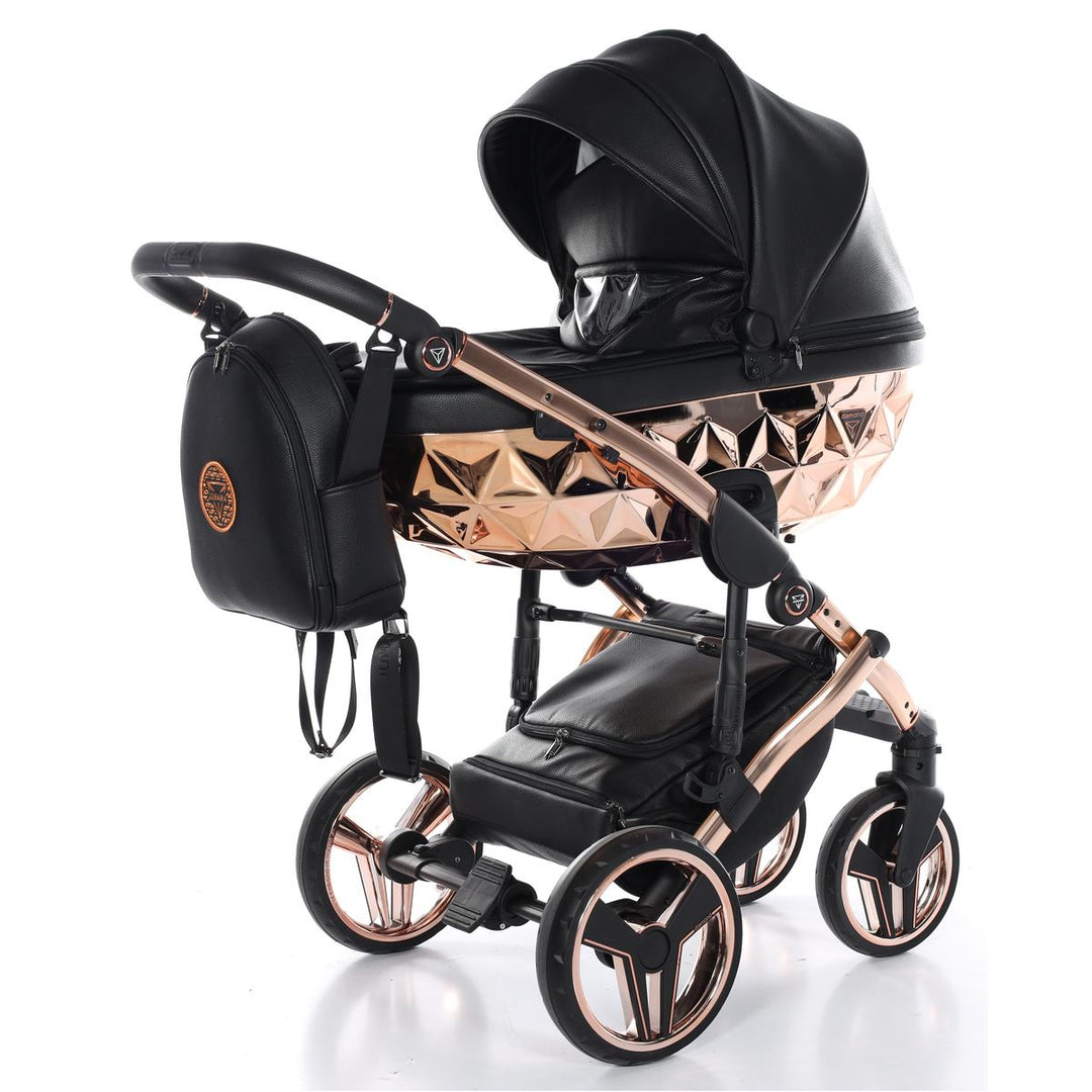 Junama Handcraft 4 in 1 Isofix Travel System, Black Rose Gold