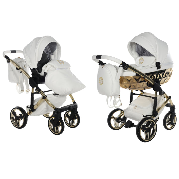 Junama Handcraft 2 in 1 Pram & Pushchair, White Gold