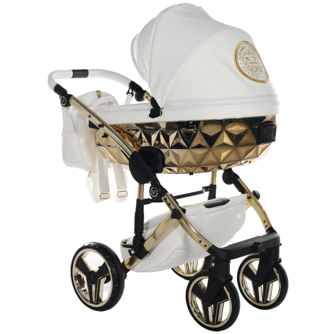 Junama Handcraft 2 in 1 Pram & Pushchair, White Gold
