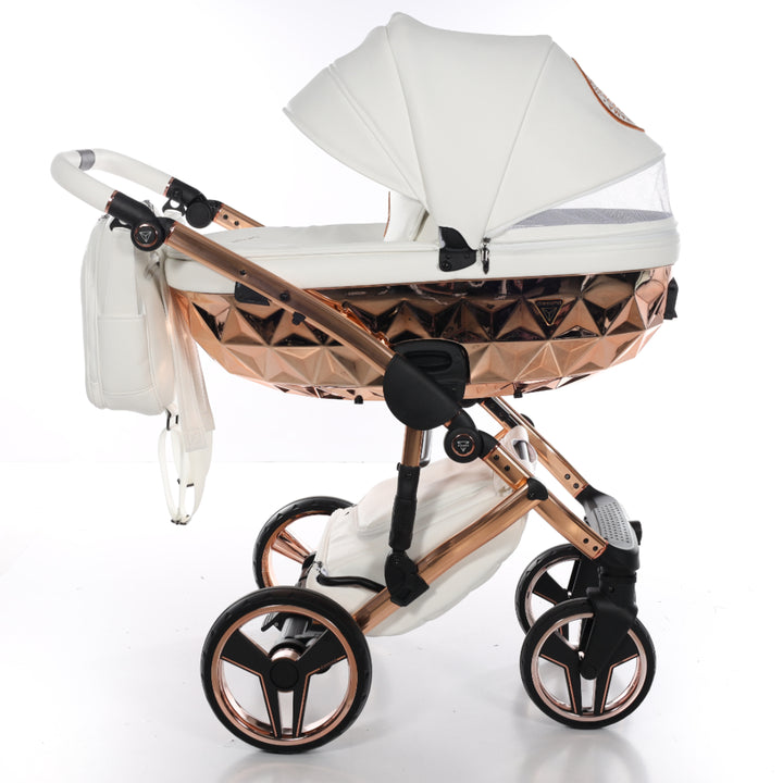 Junama Handcraft 4 in 1 Isofix Travel System, White Rose Gold