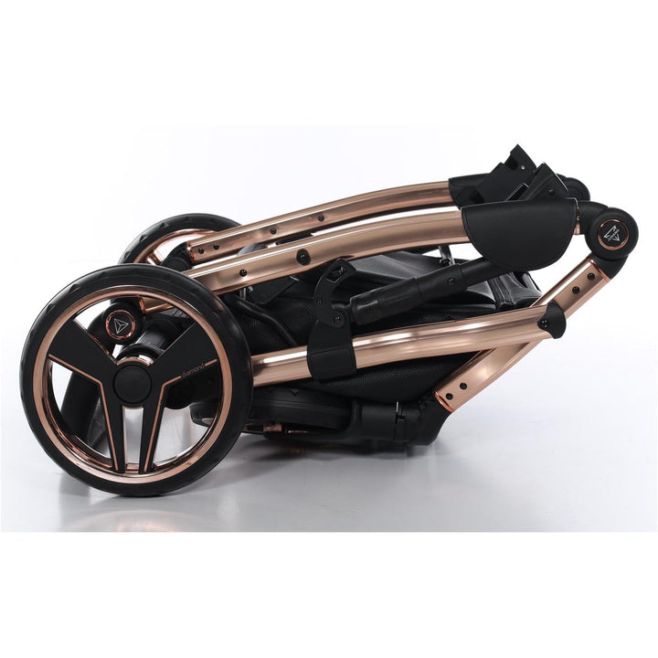 Junama Handcraft 2 in 1 Pram & Pushchair, Black Rose Gold