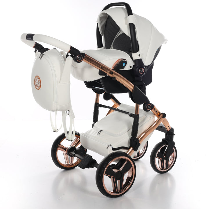 Junama Handcraft 4 in 1 Isofix Travel System, White Rose Gold