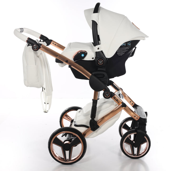 Junama Handcraft 4 in 1 Isofix Travel System, White Rose Gold